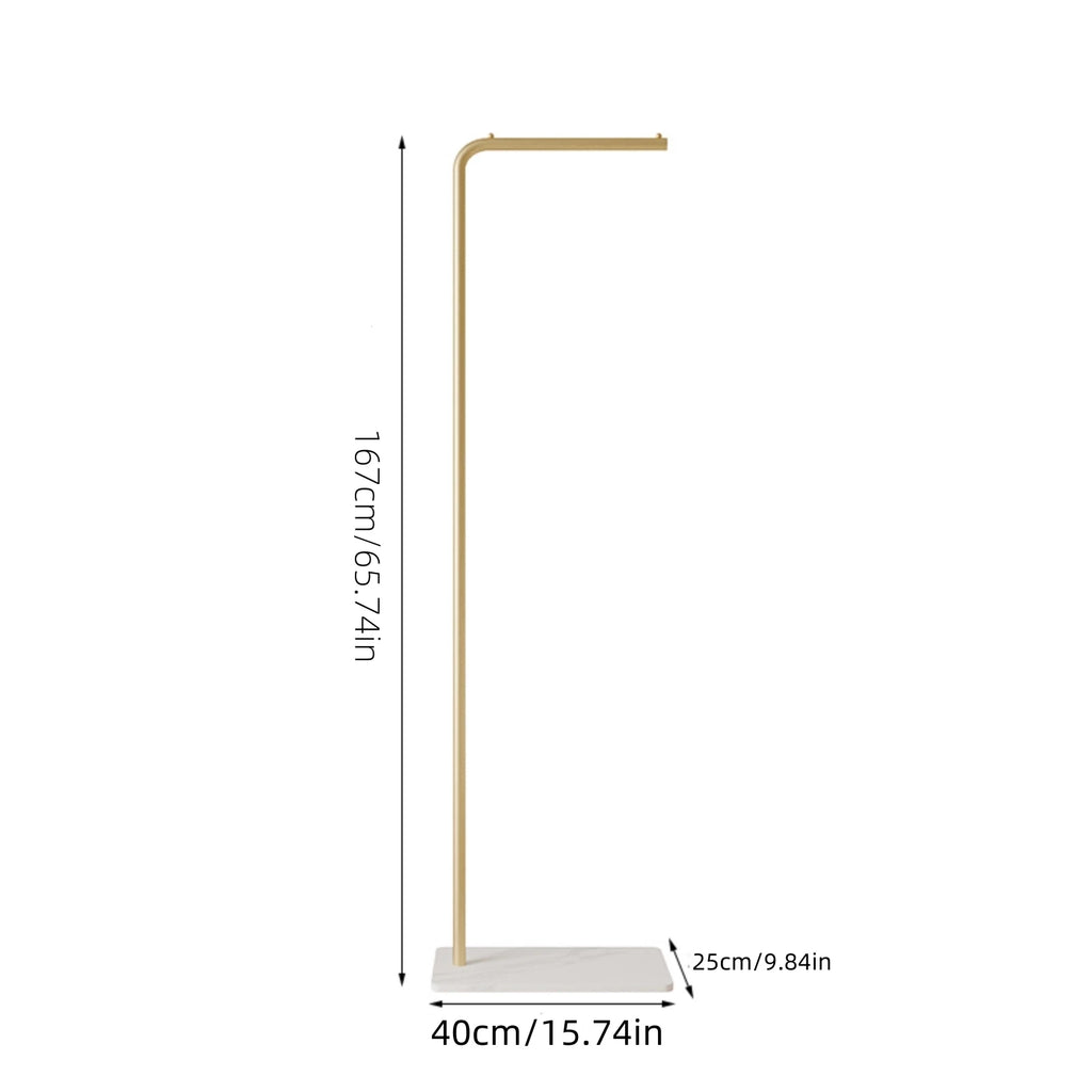 Slim clothes rail in gold