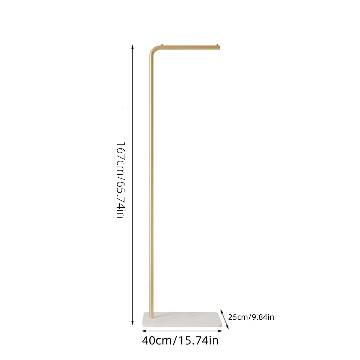 Slim clothes rail in gold