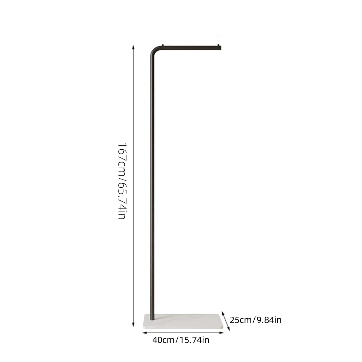 Slim clothes rail in black