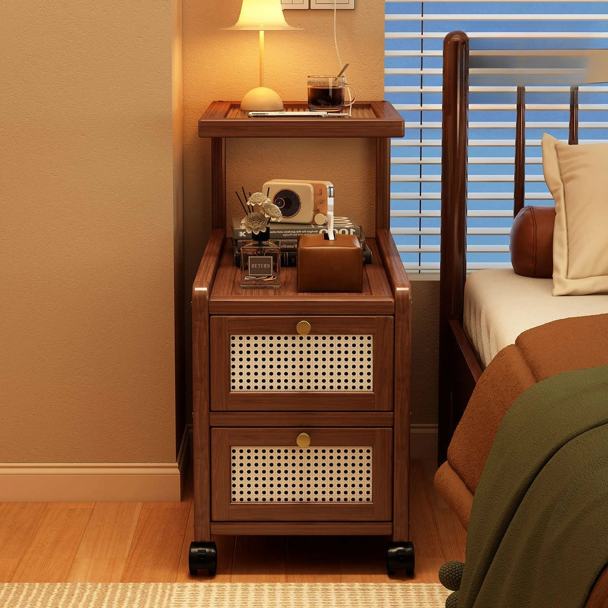 Narrow bedside table, supplier photo