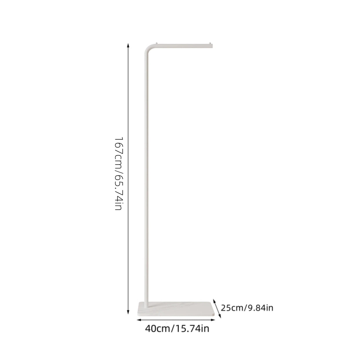 Slim clothes rail in white