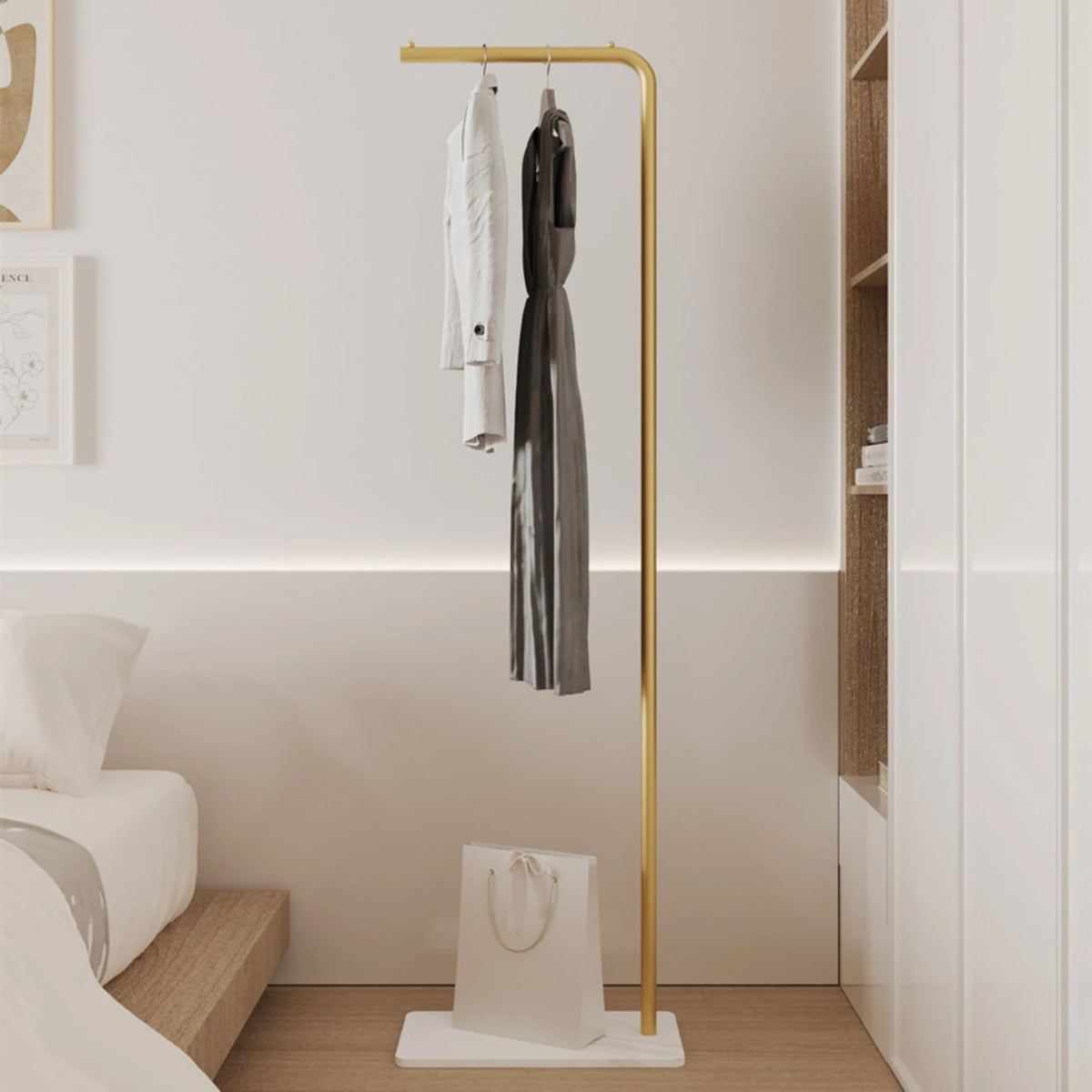 Slim metal clothes rail, supplier photo
