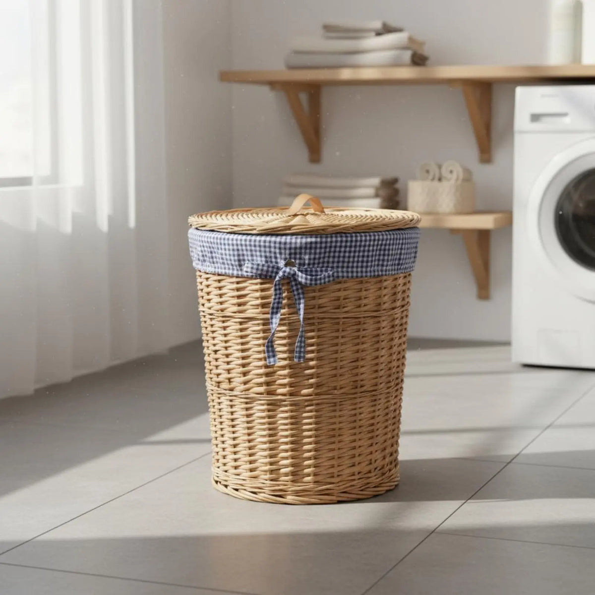Wicker laundry basket, supplier photo