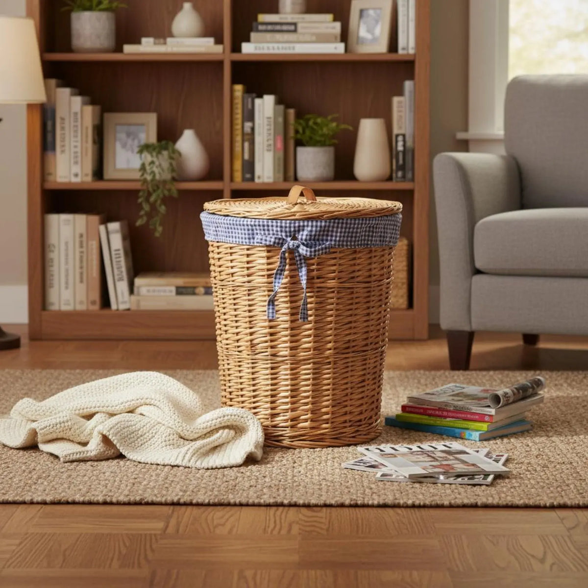 Wicker laundry basket, supplier photo